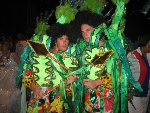 Ryan and I preparing to dance in the Carnival Parade.