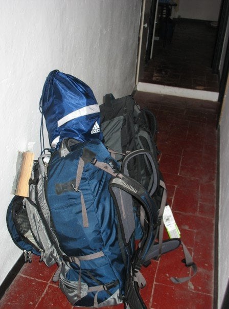 See the tiny Adidas bag? Imagine trekking across Europe with nothing but that!
