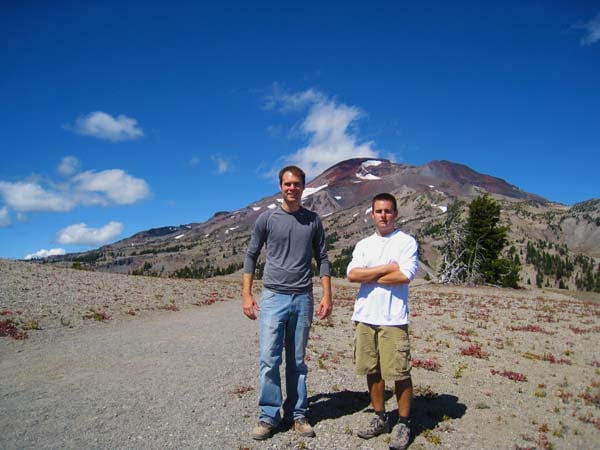 Brian Theobald and Sean Ogle after the climbed the South Sister