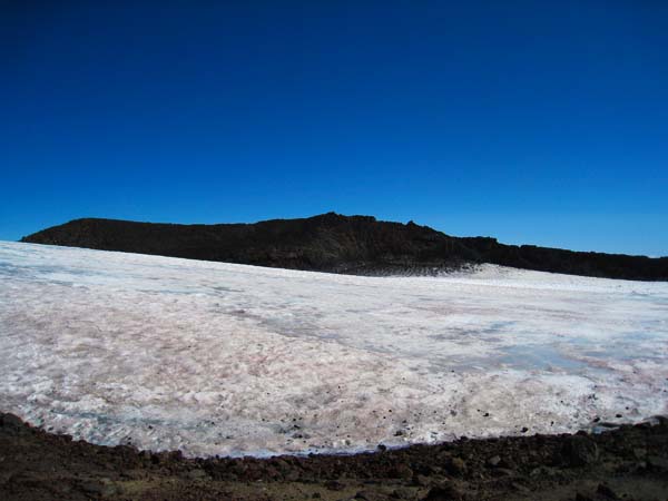 The actual summit in the distance across the glacier