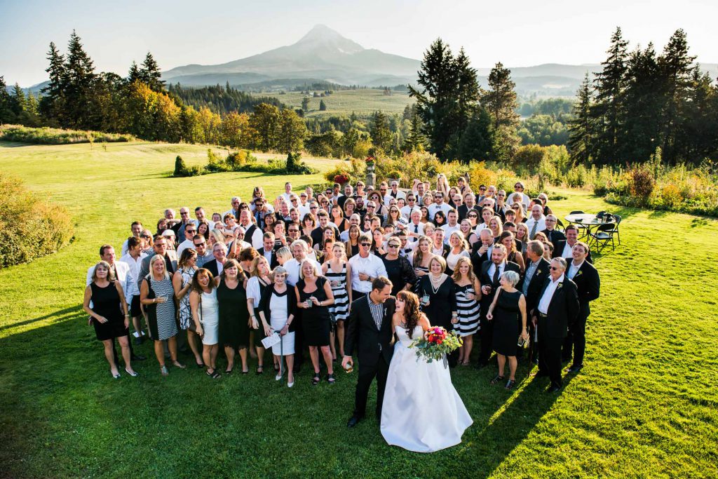 With family and friends at our wedding