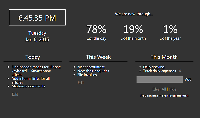 Prioritab dashboard