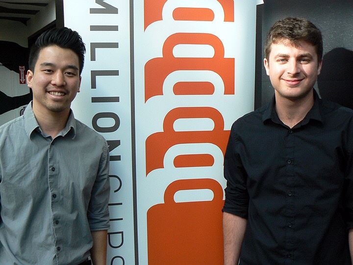 That's my co-founder Evan on the left, and me on the right.