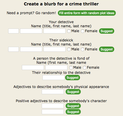 daily writing tools - plot generator