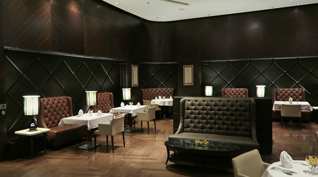 The dining area of The Private Room at the lounge in Singapore