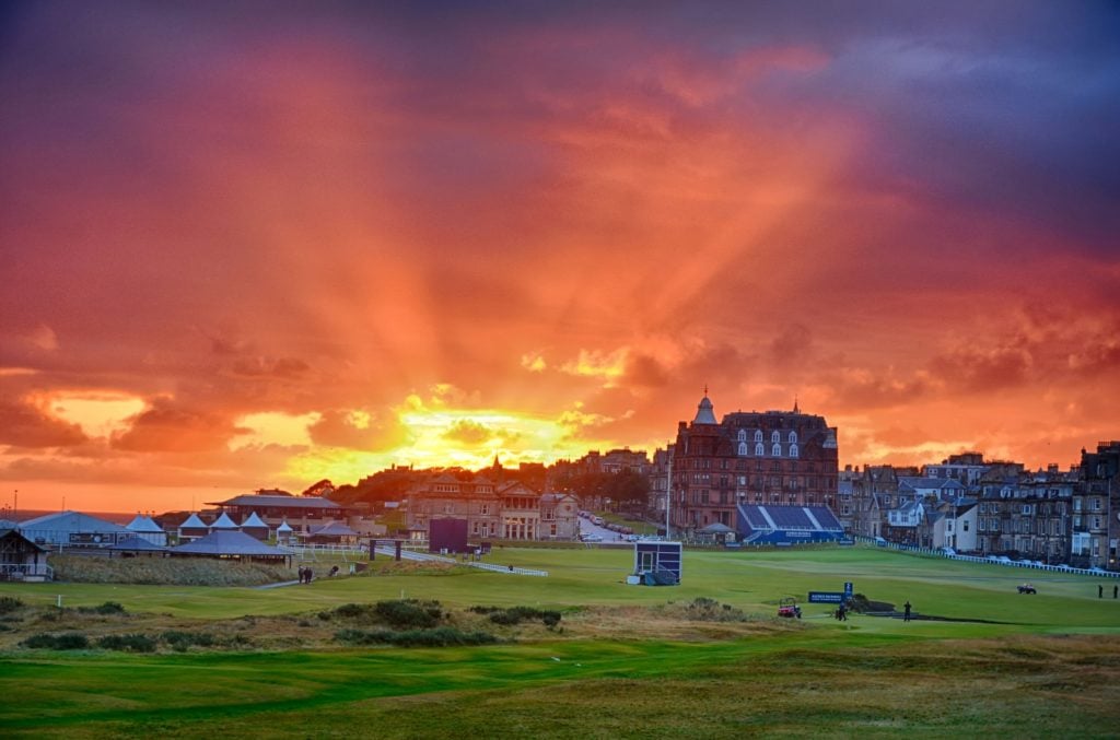The Old Course Hotel at St. Andrews at Sunrise.