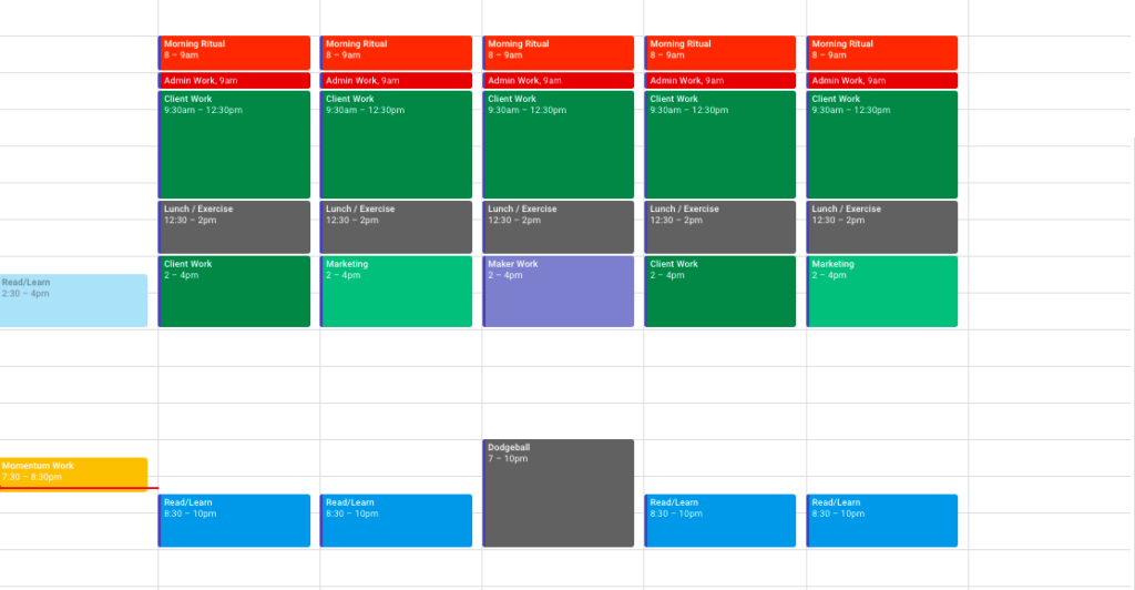 block calendar