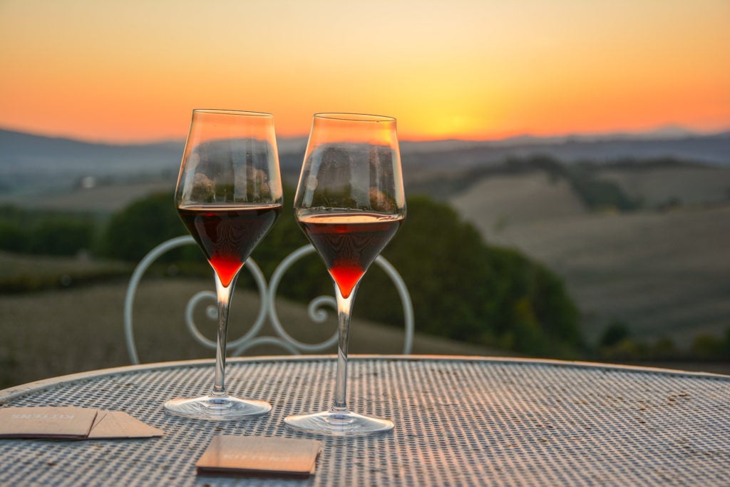 Sunset from our B&B outside Buonconvento, Italy