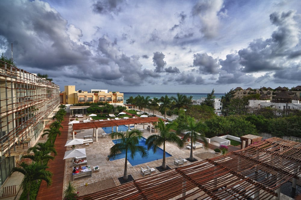 The view from our balcony in Playa del Carmen, Mexico.