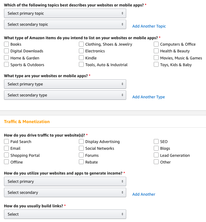 amazon associates profile