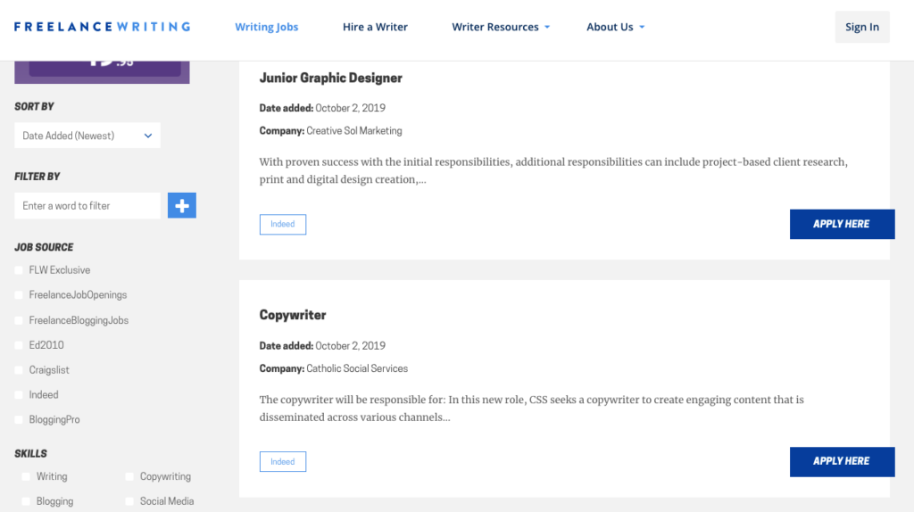 freelance writing job boards