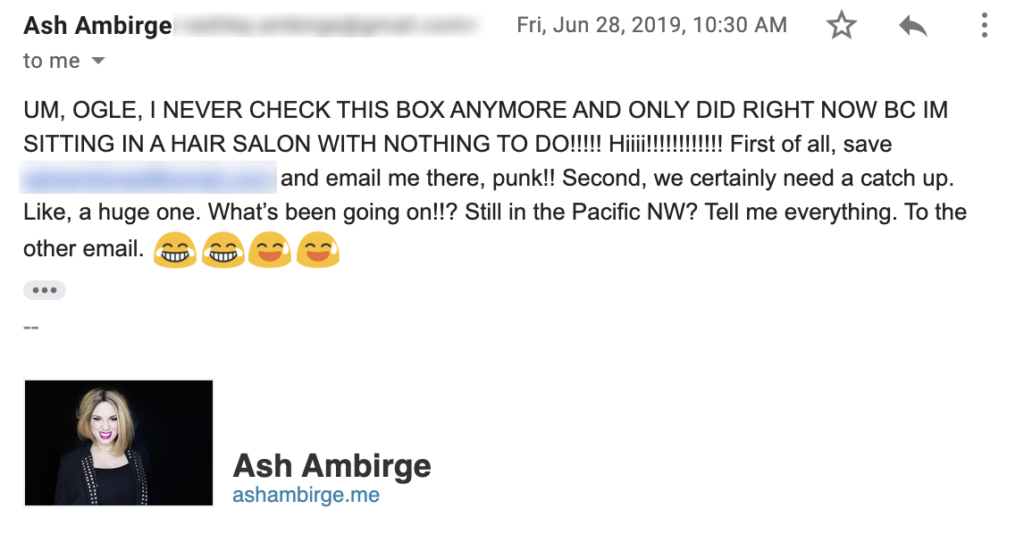 Email from Ash