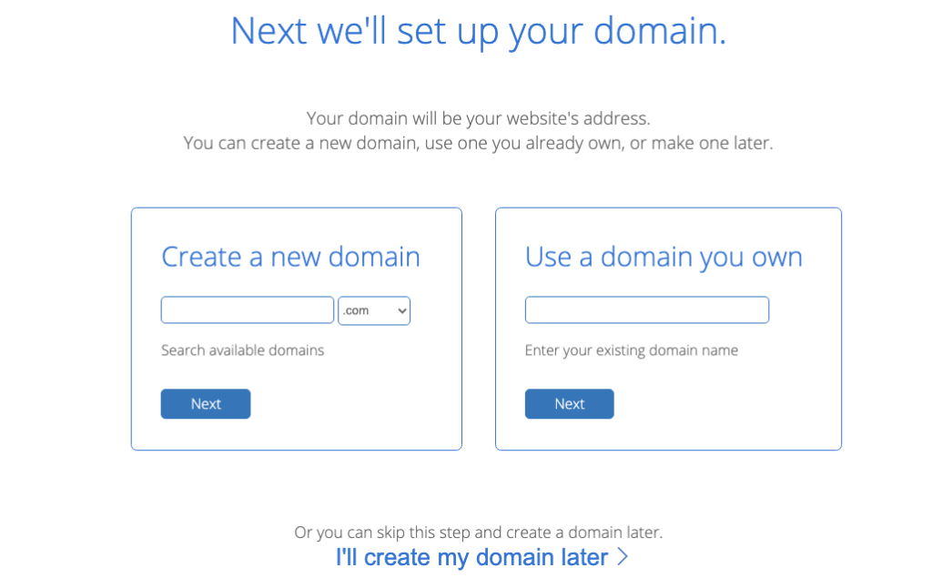 how to start a blog domain name bluehost