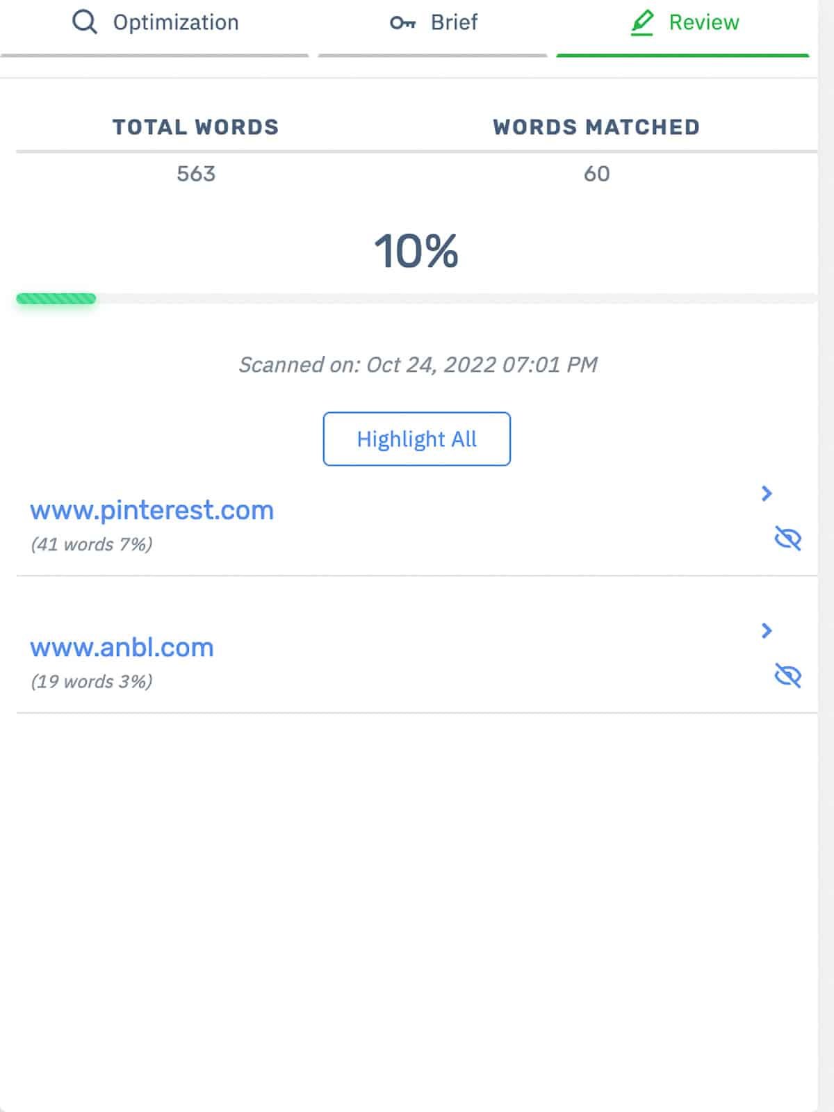 Content at Scale Plagiarism Scan