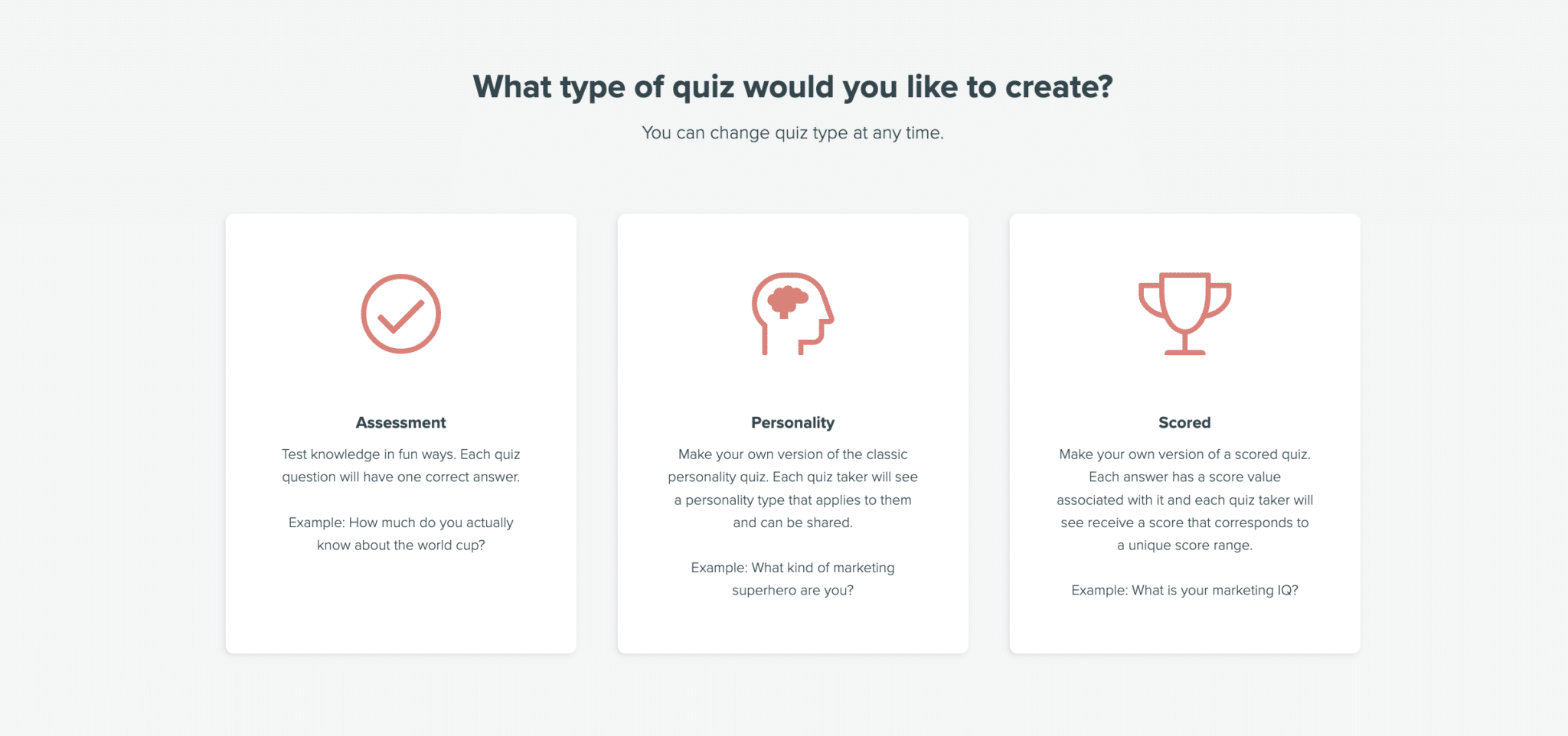 Types of Quizzes on Interact