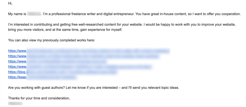 generic pitch email - freelance failure